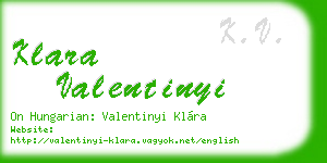 klara valentinyi business card